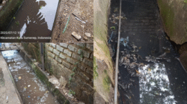 Potret Minimnya Kesadaran Terhadap Pembuangan Sampah Sembarangan di Selokan Pasar Anom (Foto:Klik Times). 