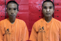 Dua terduga pelaku penyalahgunaan sabu, MAF dan IS, diamankan Satresnarkoba Polres Sumenep usai penggerebekan di Desa Gapura Barat. (Foto:Humas). 