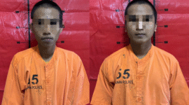 Dua terduga pelaku penyalahgunaan sabu, MAF dan IS, diamankan Satresnarkoba Polres Sumenep usai penggerebekan di Desa Gapura Barat. (Foto:Humas). 