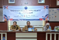 Kepala DKPP Sumenep, Chainur Rasyid, saat memaparkan fitur aplikasi E-Pindah dalam kegiatan sosialisasi di Ruang Pertemuan Sahabat Tani (Foto: Klik Times). 