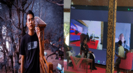 Kolase: M. Darol, Ketua MPR Madura Raya (kiri), dan Bupati Sumenep Achmad Fauzi saat menyampaikan sambutan secara virtual dalam FGD bersama pengusaha rokok. (Foto:Klik Times). 