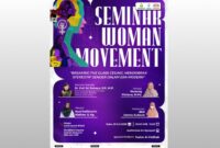 Pamflet Seminar “Woman Movement” – Salah satu rangkaian UNIVFEST 2025 yang mengangkat isu kesetaraan gender dan peran strategis perempuan di era modern. (Foto:Klik Times). 