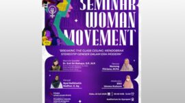 Pamflet Seminar “Woman Movement” – Salah satu rangkaian UNIVFEST 2025 yang mengangkat isu kesetaraan gender dan peran strategis perempuan di era modern. (Foto:Klik Times). 