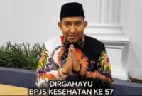 Bupati Sumenep, H. Achmad Fauzi Wongsojudo, saat menyampaikan ucapan selamat HUT ke-57 BPJS Kesehatan dan harapan peningkatan layanan bagi masyarakat. (Foto:Klik Times). 