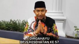 Bupati Sumenep, H. Achmad Fauzi Wongsojudo, saat menyampaikan ucapan selamat HUT ke-57 BPJS Kesehatan dan harapan peningkatan layanan bagi masyarakat. (Foto:Klik Times). 