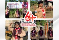 Peserta Perkajum Perdana Ponpes Al-Madinah Ganding mengikuti Apel Besar Hari Pramuka ke-64 di halaman pesantren. (Foto/Klik Times). 