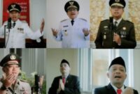 Forkopimda Sumenep bersama Bupati Achmad Fauzi saat peluncuran video klip Indonesia Raya. (Foto/Klik Times). 