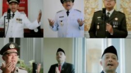 Forkopimda Sumenep bersama Bupati Achmad Fauzi saat peluncuran video klip Indonesia Raya. (Foto/Klik Times). 