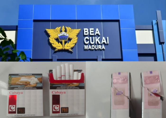 KOLASE:Rokok merek Cahaya Pro dengan dugaan salah penggunaan pita cukai, serta Kantor Bea Cukai Madura yang diharapkan segera mengambil langkah tegas. 