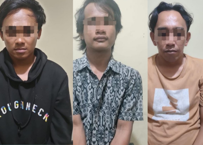 Tiga pelaku curat di Daramista. Foto/Klik Times. 