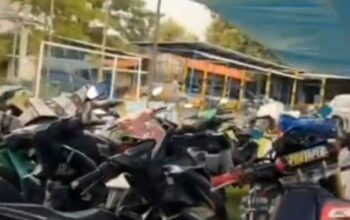 Usai Viral, Ratusan Motor Hasil Razia di Mapolres Pamekasan Kini Ditutup Terpal