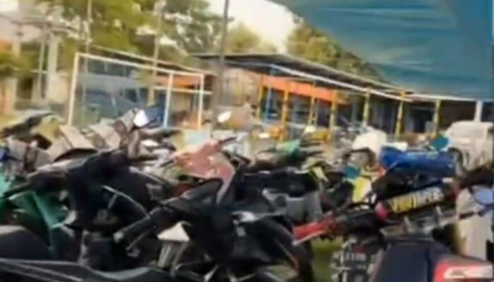 Usai Viral, Ratusan Motor Hasil Razia di Mapolres Pamekasan Kini Ditutup Terpal