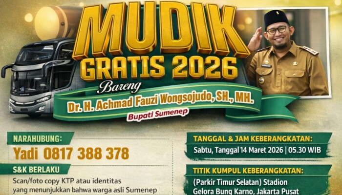 Pemkab Sumenep Buka Mudik Gratis 2026, Ini Syarat dan Jadwalnya