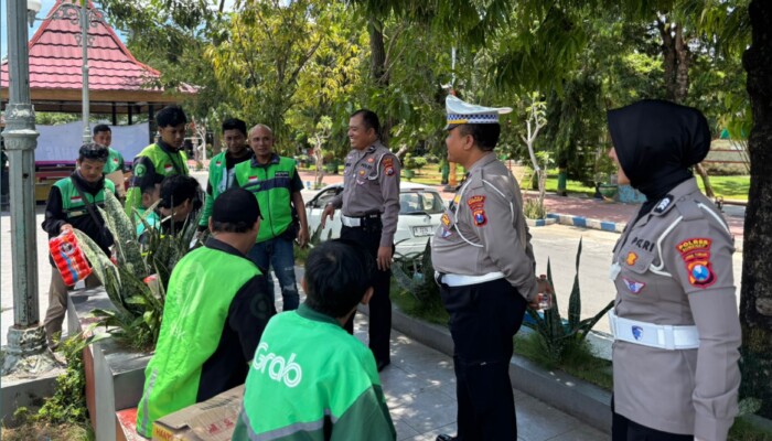 Satlantas Polres Sumenep Gelar Ojol Kamtibmas, Ingatkan Keselamatan Berkendara