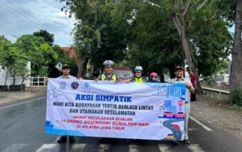 Satlantas Polres Sumenep Gandeng Jasa Raharja Gelar ‘Polantas Menyapa’, Ingatkan Keselamatan Berkendara