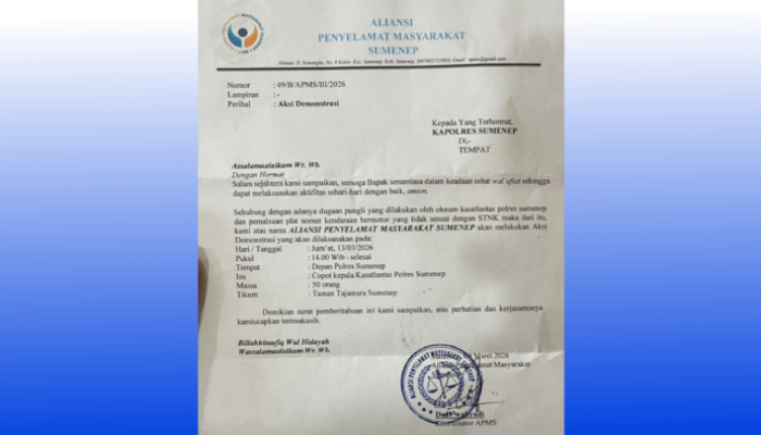 APMS Bakal Demo di Polres Sumenep, Tuntut Kasatlantas Dicopot Imbas Dugaan Pungli