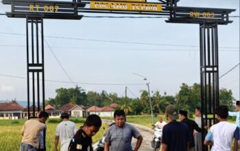 Mengharukan! Pemuda Pocang Timur Bangun Gapura Kampung Secara Swadaya 