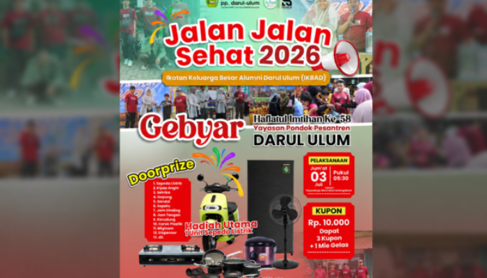 Catat Tanggalnya! Jalan Sehat HIDAR ke-58 Darul Ulum Digelar 3 Juli 2026