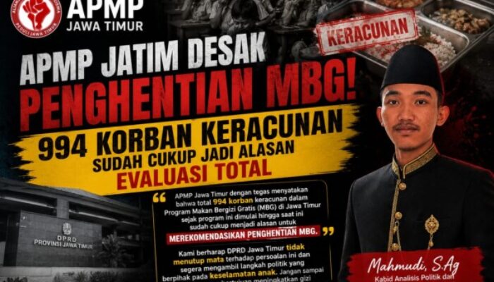 APMP Jatim Desak Penghentian MBG, Sebut 994 Korban Keracunan Cukup Jadi Dasar Evaluasi Total