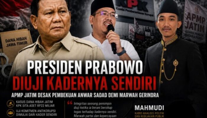Kasus Anwar Sadad Jadi Ujian Prabowo, APMP Jatim Desak Langkah Tegas Demi Integritas Partai