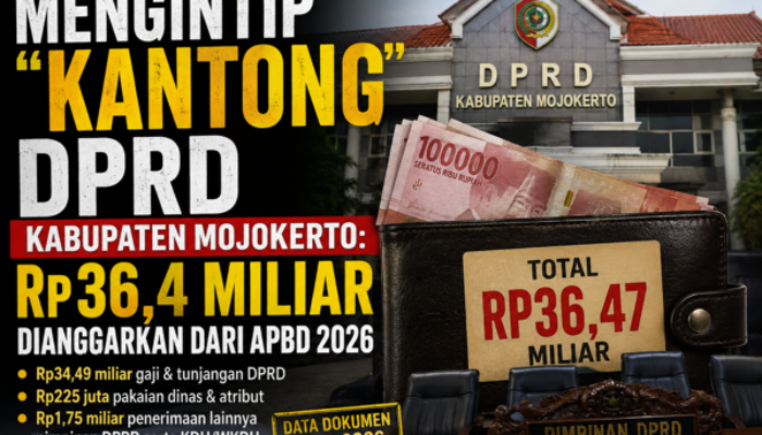 Mengintip “Kantong” DPRD Kabupaten Mojokerto: Rp36,4 Miliar Dianggarkan dari APBD 2026