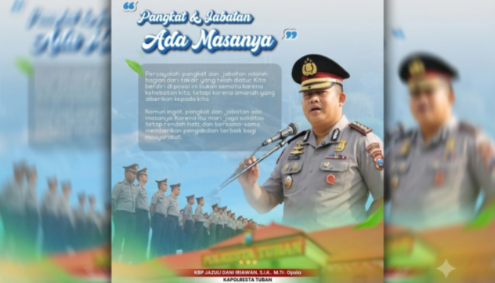 Pangkat dan Jabatan Ada Masanya, Kapolresta Tuban Ingatkan Jajaran Tetap Rendah Hati