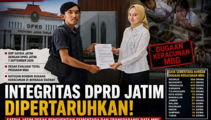 SATRIA JATIM Akan RDP dengan DPRD Jatim Bahas Persoalan MBG, Mahmudi: Integritas DPRD Dipertaruhkan