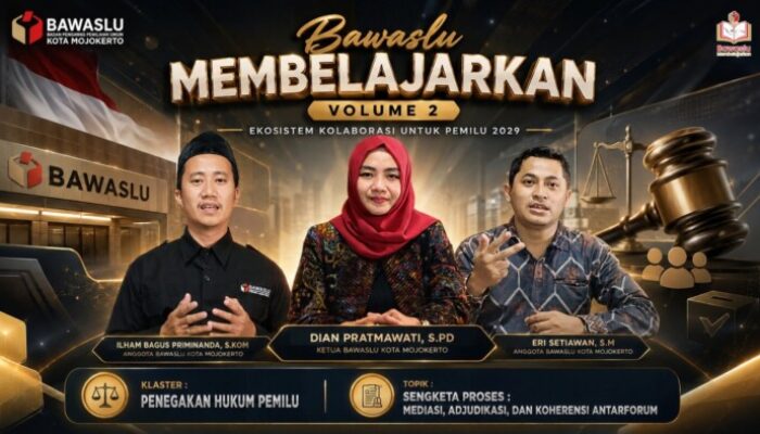 Bawaslu Kota Mojokerto Gelar “Bawaslu Membelajarkan Volume 2”, Perkuat Pengetahuan Publik Kawal Pemilu 2029