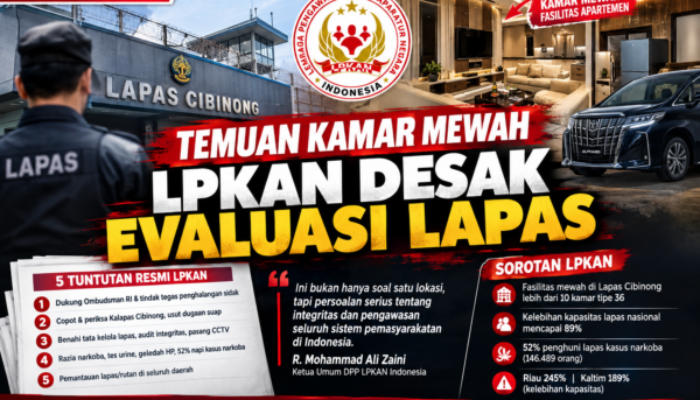 Temuan Kamar Mewah, LPKAN Desak Evaluasi Lapas